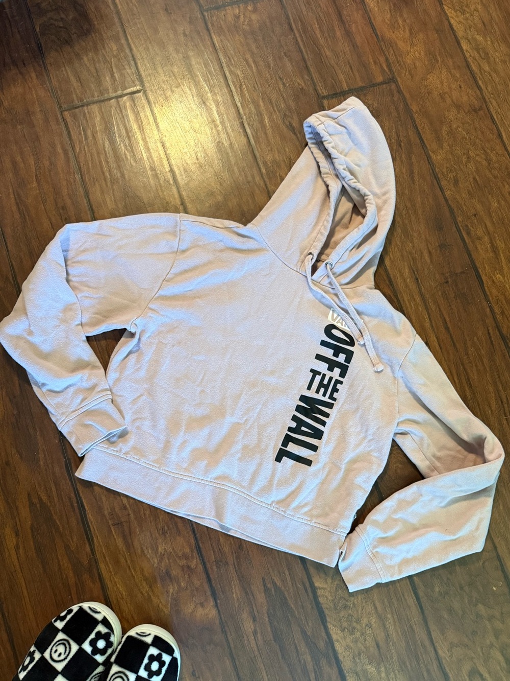 Vans Light pink 'Off The Wall' Cropped Hoodie